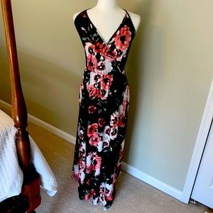 Casual Summer Backless Floral Maxi Dress Size XL